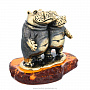 Статуэтка с янтарем "Бегемоты", фотография 3. Интернет-магазин ЛАВКА ПОДАРКОВ