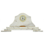 архив0054615/37*18*9см  Белый  мрамор  Часы "Старинные" 