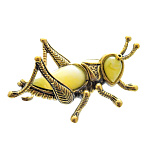 0045197/2056.4 Брошь Кузнечик Кузя (белый)