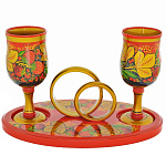 0021717 Хохлома Набор питейный "Совет да Любовь" 3пр. (в/кат) 64430000003