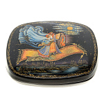   лаковая миниатюра ШКАТУЛКА "Ковер-самолет"12*10*2см Авт.Краснов