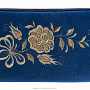 Очечник бархатный "Чайная роза". Темно-синий с золотой вышивкой, фотография 3. Интернет-магазин ЛАВКА ПОДАРКОВ