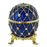 0023823 Традиции ФАБЕРЖЕ Сувенир ЯЙЦО пасхальное "СЕТКА"с часами РС-0577с-11