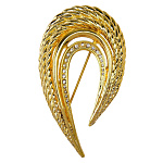  Традиции ФАБЕРЖЕ Брошь"ПЕРО ЖАР-ПТИЦЫ" 3,7*6,5см 08186