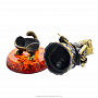 Сувенирный колокольчик "Кошка завуч" с янтарем, фотография 1. Интернет-магазин ЛАВКА ПОДАРКОВ