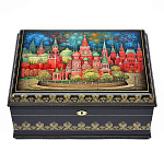 0060993 Лаковая миниатюра Шкатулка "Москва (с салютом)" 36*26*18см (1098-3)