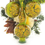 0021047/1шт  Хохлома Новогодняя игрушка ШАР/КУПОЛ в ассортименте  5710