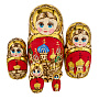 Матрешка с выжиганием "Храм Василия Блаженного" 5 мест, фотография 4. Интернет-магазин ЛАВКА ПОДАРКОВ
