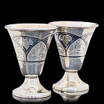 0054708-106,9  2стопки Серебро 875* НАБОР ПИТЕЙНЫЙ 2 стопки гравировка,  В П/У 106,9