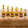 Шахматы из карельской березы с янтарными фигурами 37х37 см, фотография 3. Интернет-магазин ЛАВКА ПОДАРКОВ