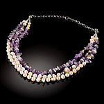  КОЛЬЕ ЖЕМЧУГ С КРИСТАЛЛАМИ