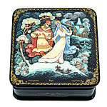 0044208  Лаковая миниатюра Шкатулка "Снегурочка"08*08 см 64,12