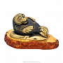Статуэтка с янтарем "Морской котик", фотография 1. Интернет-магазин ЛАВКА ПОДАРКОВ