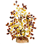 0068373/камней 180  Сувенир Дерево Янтарное 