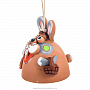 Керамический колокольчик "Кролик с корзинкой", фотография 2. Интернет-магазин ЛАВКА ПОДАРКОВ