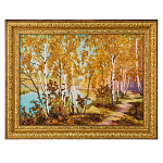 Картина янтарная "Березовый берег" 30х40 см