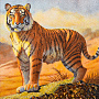 Картина янтарная "Тигр в долине" 60х40 см, фотография 2. Интернет-магазин ЛАВКА ПОДАРКОВ