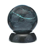 0037062/7509 ШАР на подставке "АНТИСТРЕСС" 85мм 1200гр.тем-зел.змеевик