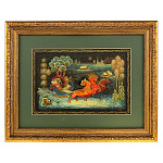 0060977/45*36см  Лаковая миниатюра Палех ПАННО "Тройка" Смирнов в уп