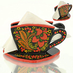 0020282/чашка Хохлома САЛФЕТНИЦА -ЧАШКА в ассортименте