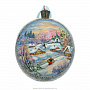 Новогодний елочный шар с росписью "Сельский пейзаж. По воду", фотография 1. Интернет-магазин ЛАВКА ПОДАРКОВ