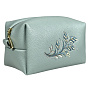 Косметичка "Летний сад". Фисташковая с вышивкой, фотография 1. Интернет-магазин ЛАВКА ПОДАРКОВ