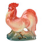 0070420 Гжель Скульптура  "ПЕТУХ ХОЗЯИН ДВОРА", в цвет