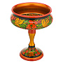 Конфетница на ножке. Хохлома, фотография 1. Интернет-магазин ЛАВКА ПОДАРКОВ
