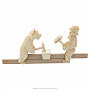 Богородская деревянная игрушка "Медведь и дед с наковальней", фотография 4. Интернет-магазин ЛАВКА ПОДАРКОВ