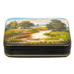  /11,5*9*3см Художественная роспись Шкатулка "Пейзаж. "У реки" /105