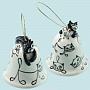 Колокольчик фарфоровый "Черный кот" (в ассортименте), фотография 1. Интернет-магазин ЛАВКА ПОДАРКОВ