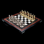 0056103/9394/П-мрамор Златоуст Шахматы "Греческая мифология" доска 54*54см Мрамор, Лемезит, металл