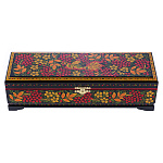 0026818/30*10см  Хохлома Шкатулка для Украшений 3 ОТДЕЛ ПТИЦА/РЯБИНА 30*10см Р20 Н 0029