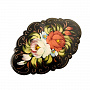 0013104-6см-овал Сувенир ЗАКОЛКА ДЛЯ ВОЛОС ЖОСТОВО Ручная роспись  в ассортименте, фотография 2. Интернет-магазин ЛАВКА ПОДАРКОВ