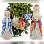 0021041 Хохлома Елочное украшение Комплект "Дед Мороз" №3 5предм. (к/изд.) 86190000005