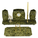 0061849 Нат.камень Письменный набор, змеевик