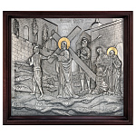  ИКОНА "НЕСЕНИЕ КРЕСТА" гальванопластика, золоч