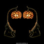 Комплект из двух настольных ламп из янтаря и бронзы "Коты", фотография 1. Интернет-магазин ЛАВКА ПОДАРКОВ