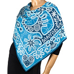   Сувенирный платок "ВОЛОГОДСКОЕ КРУЖЕВО" 90*90см состав: шелк 70% вискоза 30%