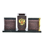 0044364/6968  Нат.камень Мини-набор  с "ГЕРБ" креноид змеевик