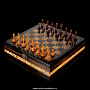 Шахматы в ларце с инкрустацией из янтаря и янтарными фигурами, фотография 1. Интернет-магазин ЛАВКА ПОДАРКОВ