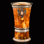 5696-С-1перс Янтарь Стопка "Державная" Серебро 875* 