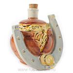 -0,05л Фарфор МИНИ-ШТОФ "Игрушка-Подкова" в цвете и золоте 0,05л в комплекте 