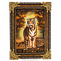Картина янтарная "Тигр" 60х40 см, фотография 1. Интернет-магазин ЛАВКА ПОДАРКОВ