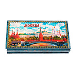 Шкатулка-купюрница из папье-маше с принтом "Москва. Вид на Кремль"