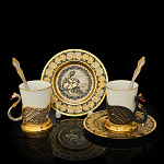 Кофейный набор на 2 персоны "Лебедь". Златоуст