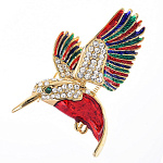 -9377-08 Традиции ФАБЕРЖЕ  Брошь "КОЛИБРИ"