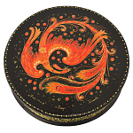 22248 Лаковая миниатюра Шкатулка "Жар-Птица" (АР Тощев) 10*10см (058)