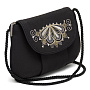 Сумка "Веер". Черная с вышивкой, фотография 1. Интернет-магазин ЛАВКА ПОДАРКОВ