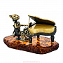 Статуэтка с янтарем "Кот с роялем", фотография 2. Интернет-магазин ЛАВКА ПОДАРКОВ